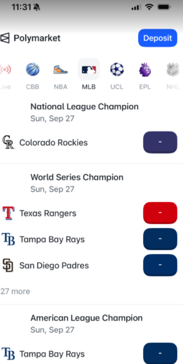 MLB Polymarket