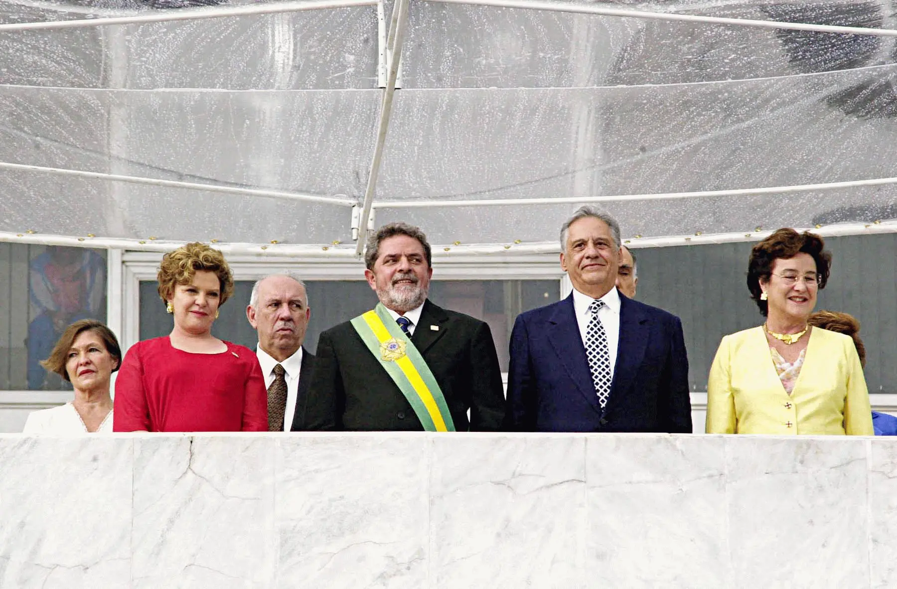 Luiz Inácio Lula da Silva mit der brasilianischen Präsidialschärpe während seiner Amtseinführung im Jahr 2003.