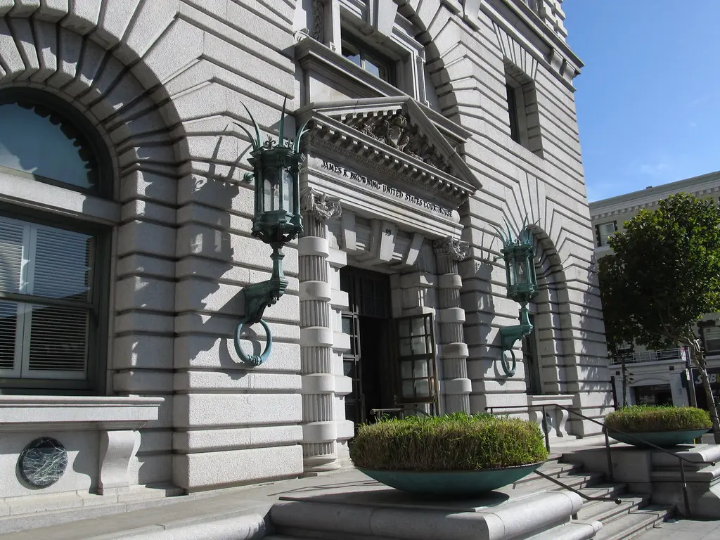 Außenansicht des James R. Browning United States Courthouse in San Francisco.