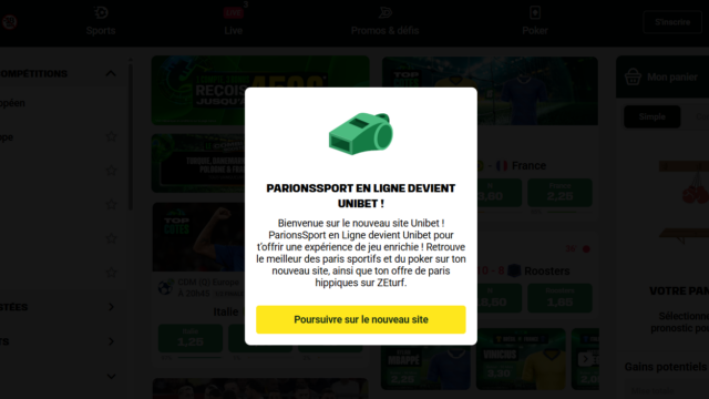 Parions Sport en Ligne et Unibet