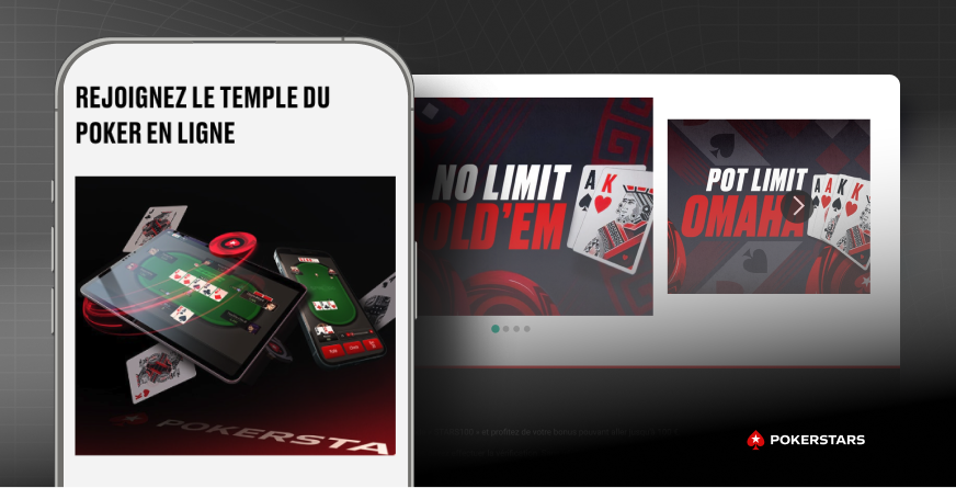 image montre plateforme poker pokerstars sous mobile et desktop