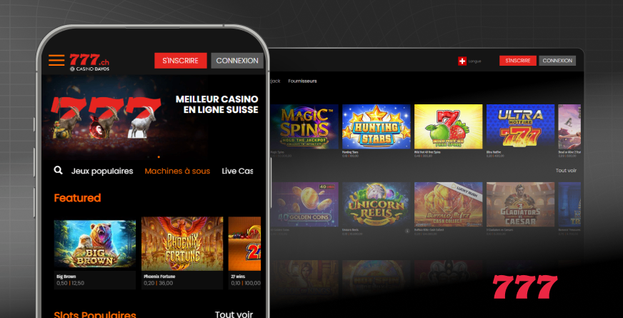 image montre plateforme casino 777en mobile et desktop