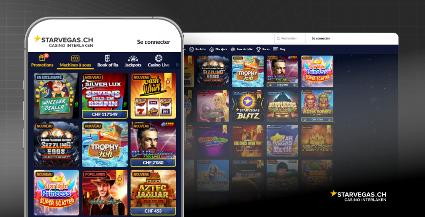 image qui montre interface starvegas en mode mobile et desktop