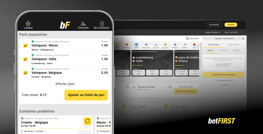 image montre interface desktop et mobile de Betfirst