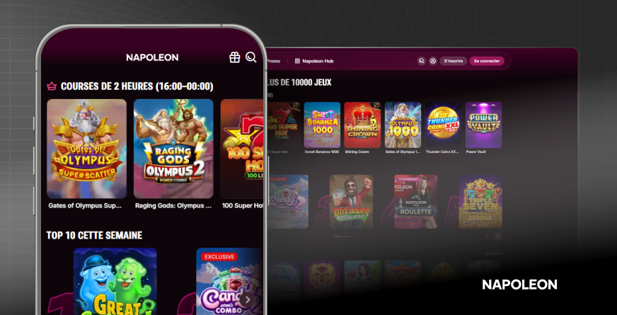 image montre home page casino napoleon games version mobile et desktop