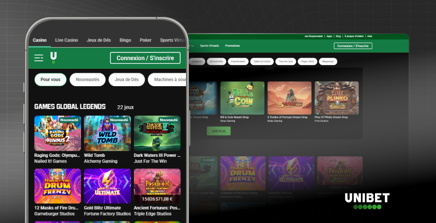 image montre home page casino unibet.be version mobile et desktop
