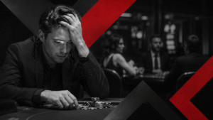 image montre joueur de casino dépité, se prend la tête dans les mains