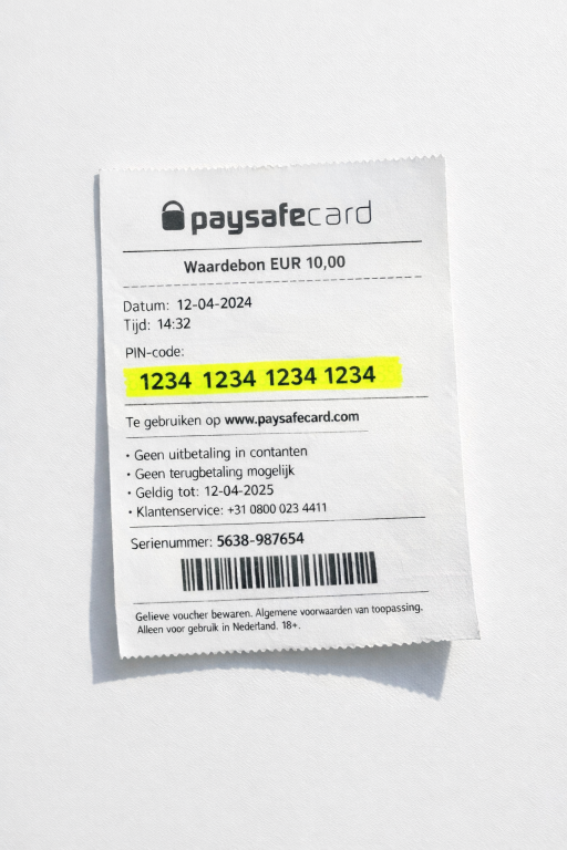 Paysafecard voorbeeld