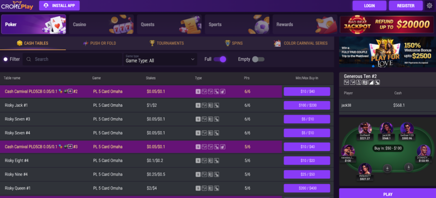 Croreplay beste online poker