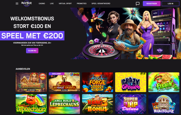 Hard Rock Casino - nieuwe online casino bonuspagina
