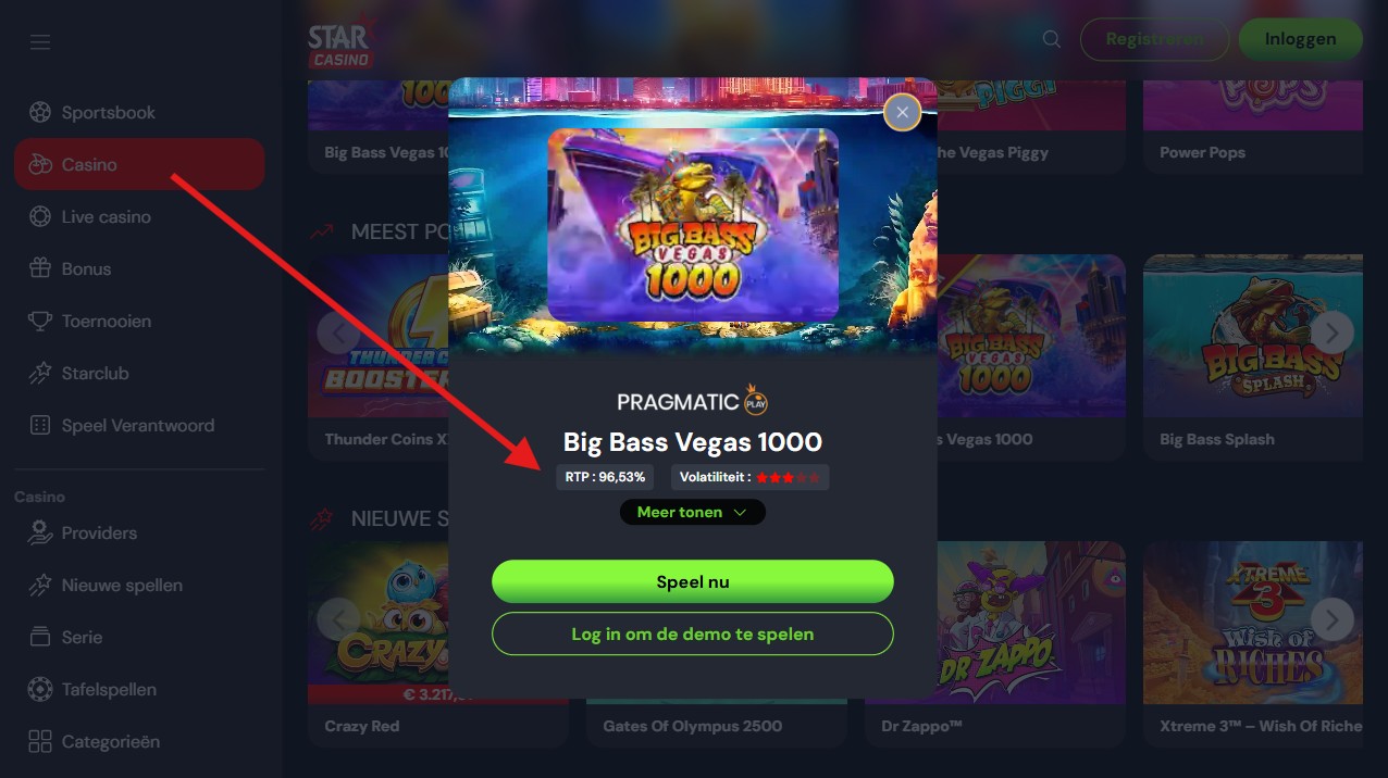 RTP opzoeken bij best uitbetalende casino StarCasino Nederland