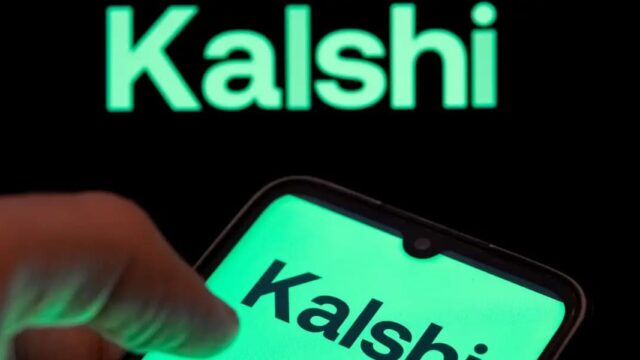 Kalshi logo op telefoon