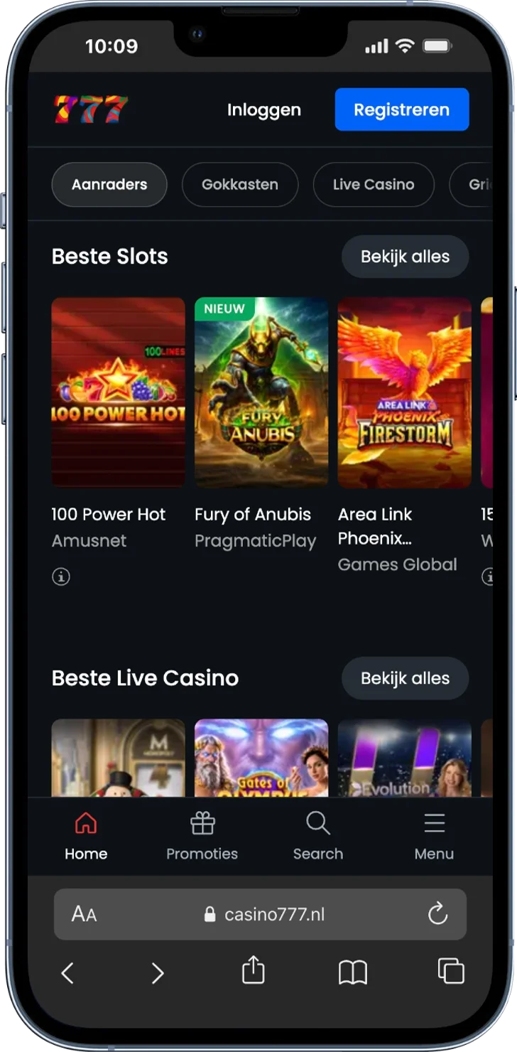 mobiel screenshot casino 777 - casino bonus zonder storting promoties
