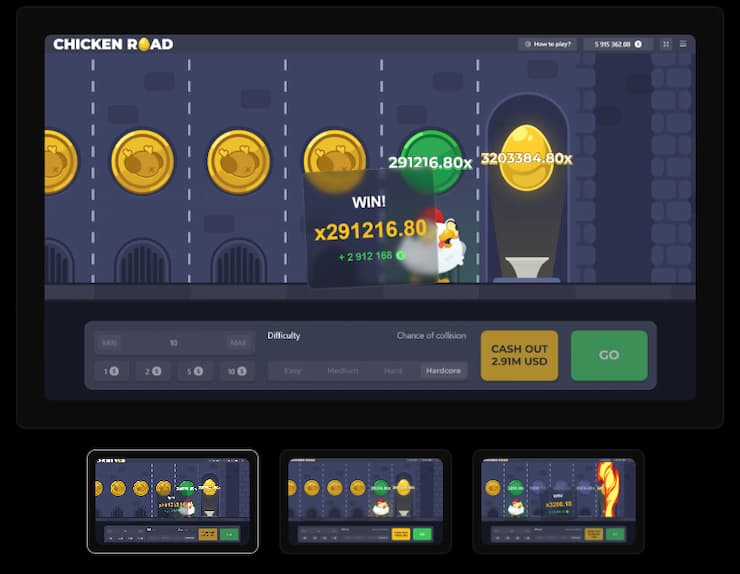 Chicken Road game in actie