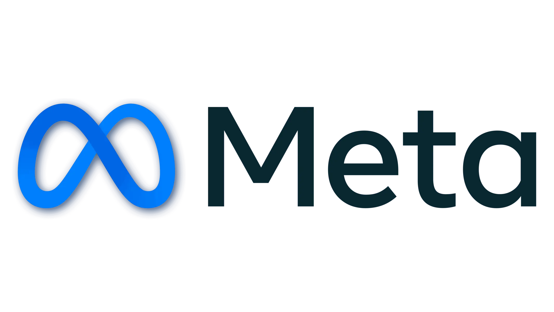 Het logo van Meta, bestaande uit een blauw oneindigheidssymbool en de tekst 'Meta'.
