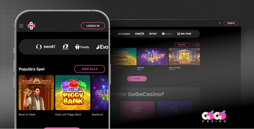 GoGo casino hemsida på mobilen