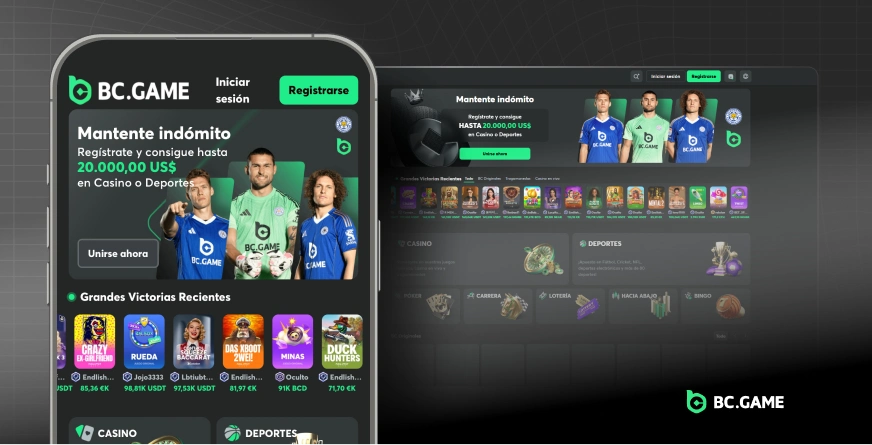 BC.Game casino på mobil och dator