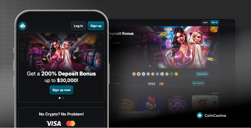 CoinCasino från mobil och dator