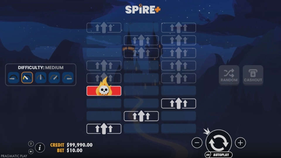 Pragmatic PLay Spire+ spelrunda på medium