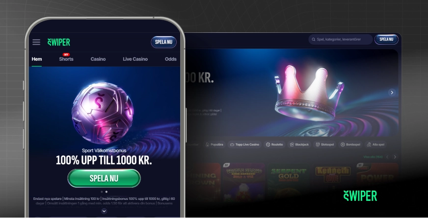 Swiper Casino från mobil och dator