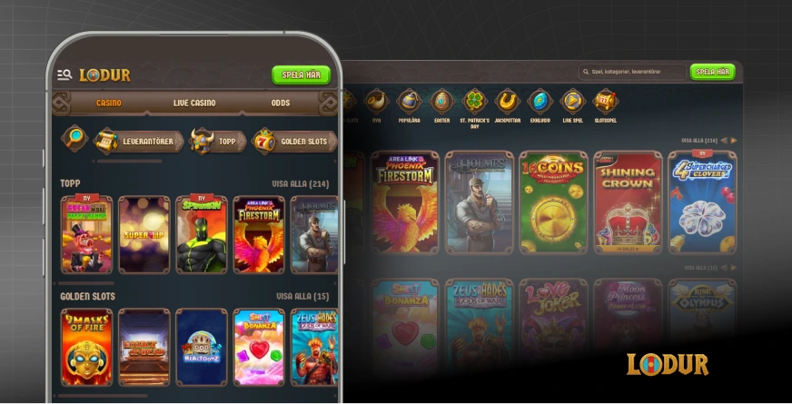 Lodur Casino på mobil och dator