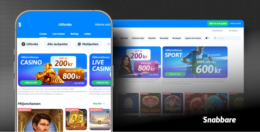 Snabbare Casino från mobil och dator