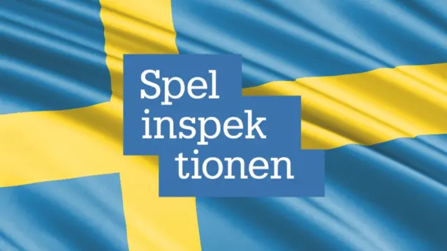 Spelinspektionens logga på Sveriges flagga