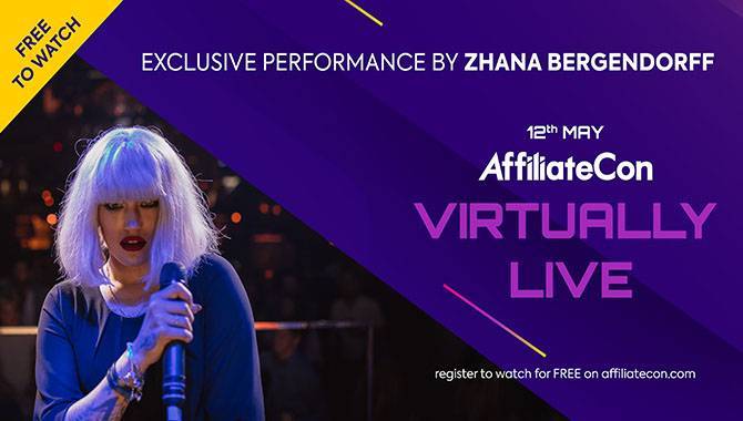 Zhana Bergendorff to perform exclusively at AffiliateCon Virtually Live