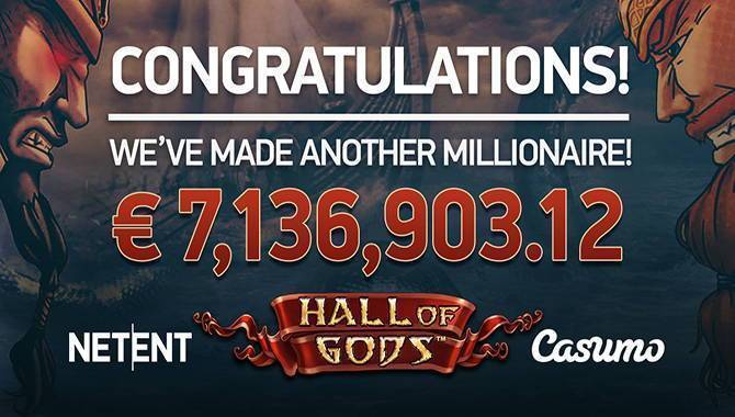 NetEnt’s Hall of Gods™ secures early Christmas present for lucky UK-player after €7.1million jackpot win
