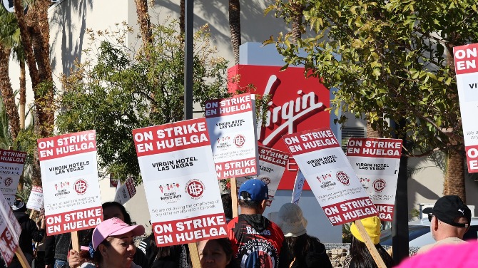Culinary Union strikes at Virgin Las Vegas, civil disobedience action planned