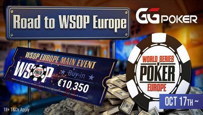 GGPoker announces WSOP Europe scheduled from 17 October