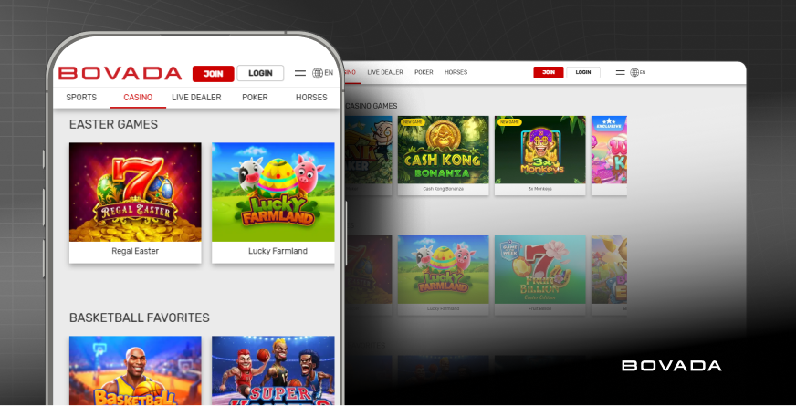 Image of the Bovada casino platform interface