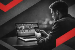 User placing mobile bet at the best crypto sports betting sites in the UK