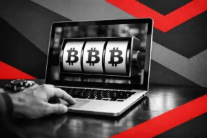 a man playing at bitcoin online casinos