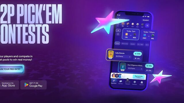 Peer-to-peer pick’em style DFS contests displayed on a mobile sports gaming app