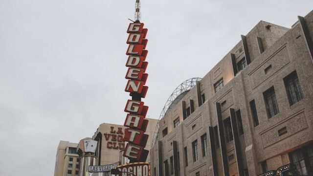 Golden Gate Casino sign in downtown Las Vegas