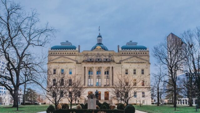 Indiana Statehouse building in Indianapolis, home to the Indiana General Assembly