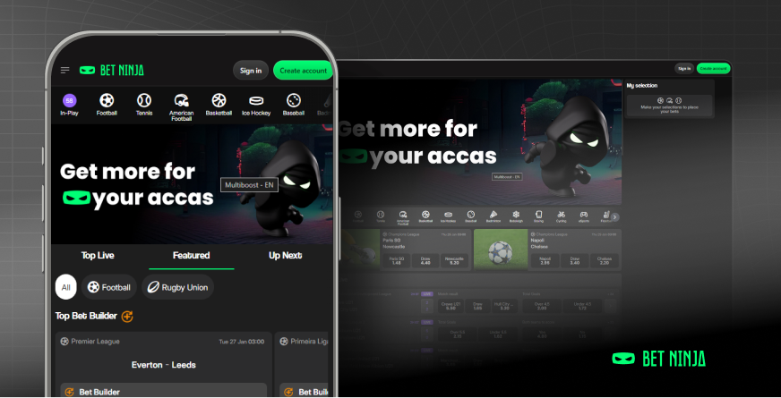 Image of the BetNinja sportsbook interface