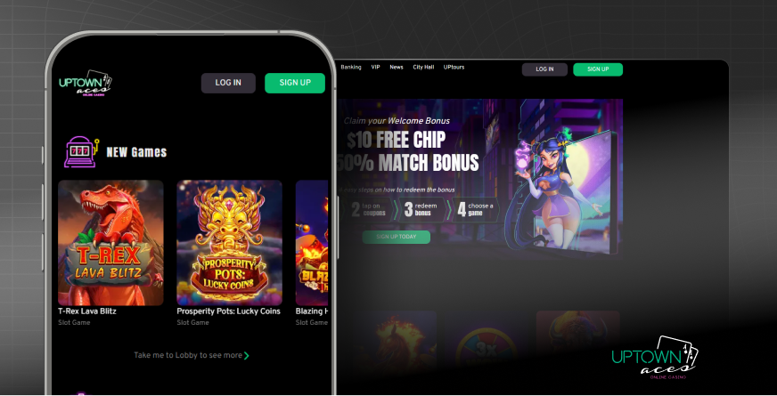 Image of the Uptown Aces platform interface