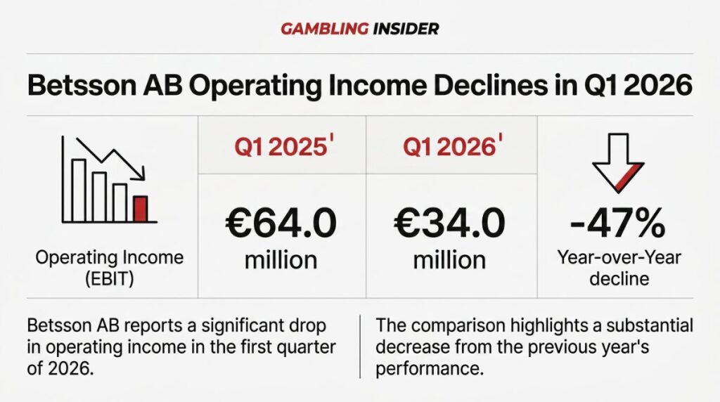 Betsson Operating Income Plummets 47% as Tax Hikes Hurt and B2B Stalls 
