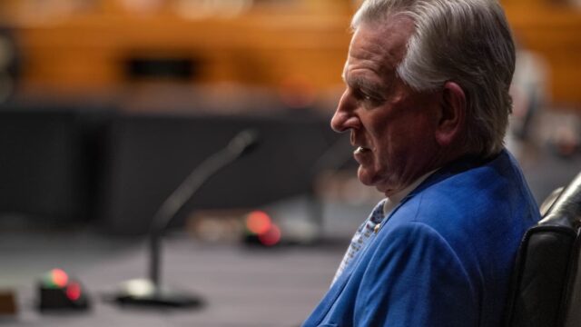 Tommy Tuberville speaking during a legislative or committee hearing