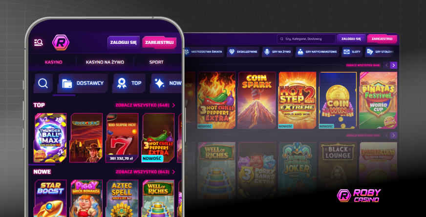 roby casino wybór gier w jednym z nielicznych kasyn z blik