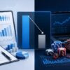 Data visualization comparing gambling survey estimates with administrative gambling activity data, featuring statistical charts, casino chips and betting market analytics.