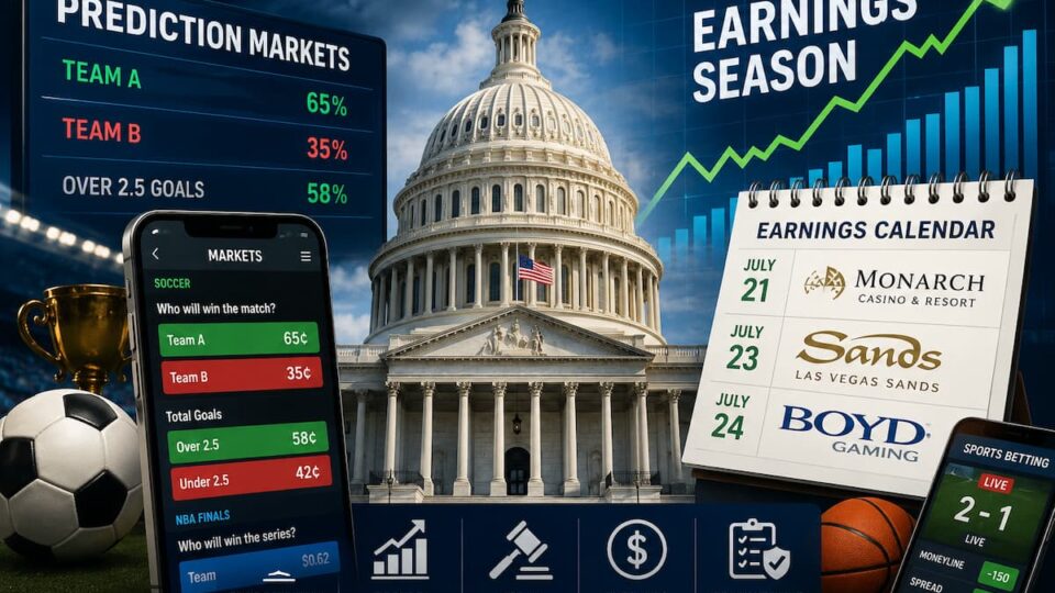 Prediction Markets, Earnings and June Revenue Reports: Gambling Stories to Watch This Week