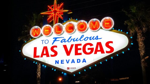 Welcome to Fabulous Las Vegas sign illuminated at night