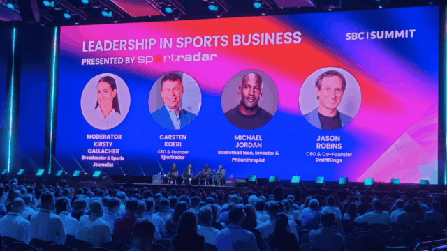 Michael Jordan, Carsten Koerl and Jason Robins discuss sports business and betting during a keynote at SBC Summit Lisbon 2026.
