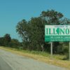 Welcome to Illinois roadside sign beside a highway